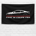 Civic Si Coupe FG4 3x5 ft Flag Garage Wall Decor Birthday Gift Banner