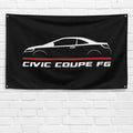 Civic Coupe FG 2005-2010 3x5 ft Flag Garage Wall Decor Birthday Gift Banner