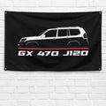 GX 470 J120 2002-2009 3x5 ft Flag Garage Wall Decor Birthday Gift Banner
