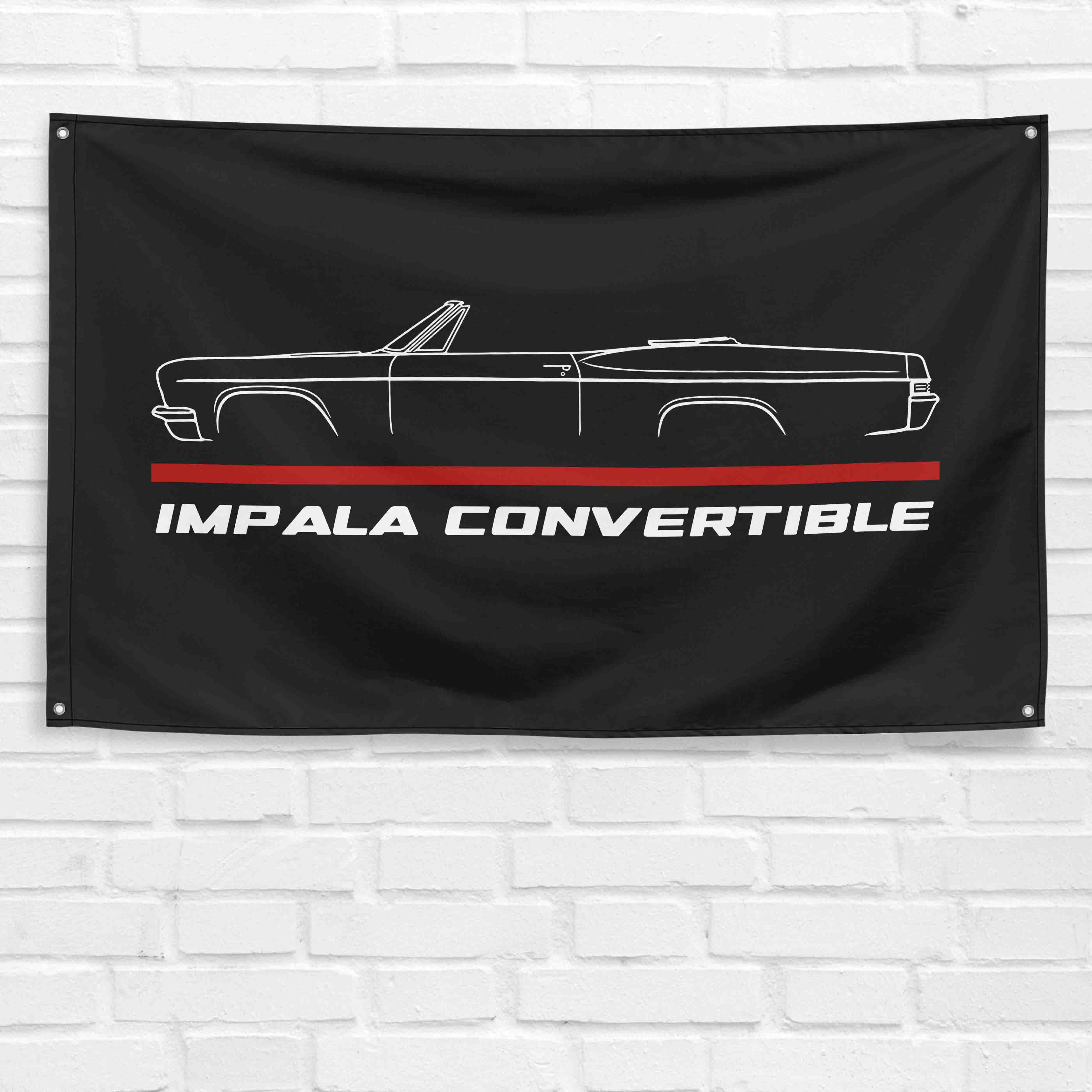 Impala Convertible 1966 3x5 ft Flag Garage Wall Decor Birthday Gift Banner