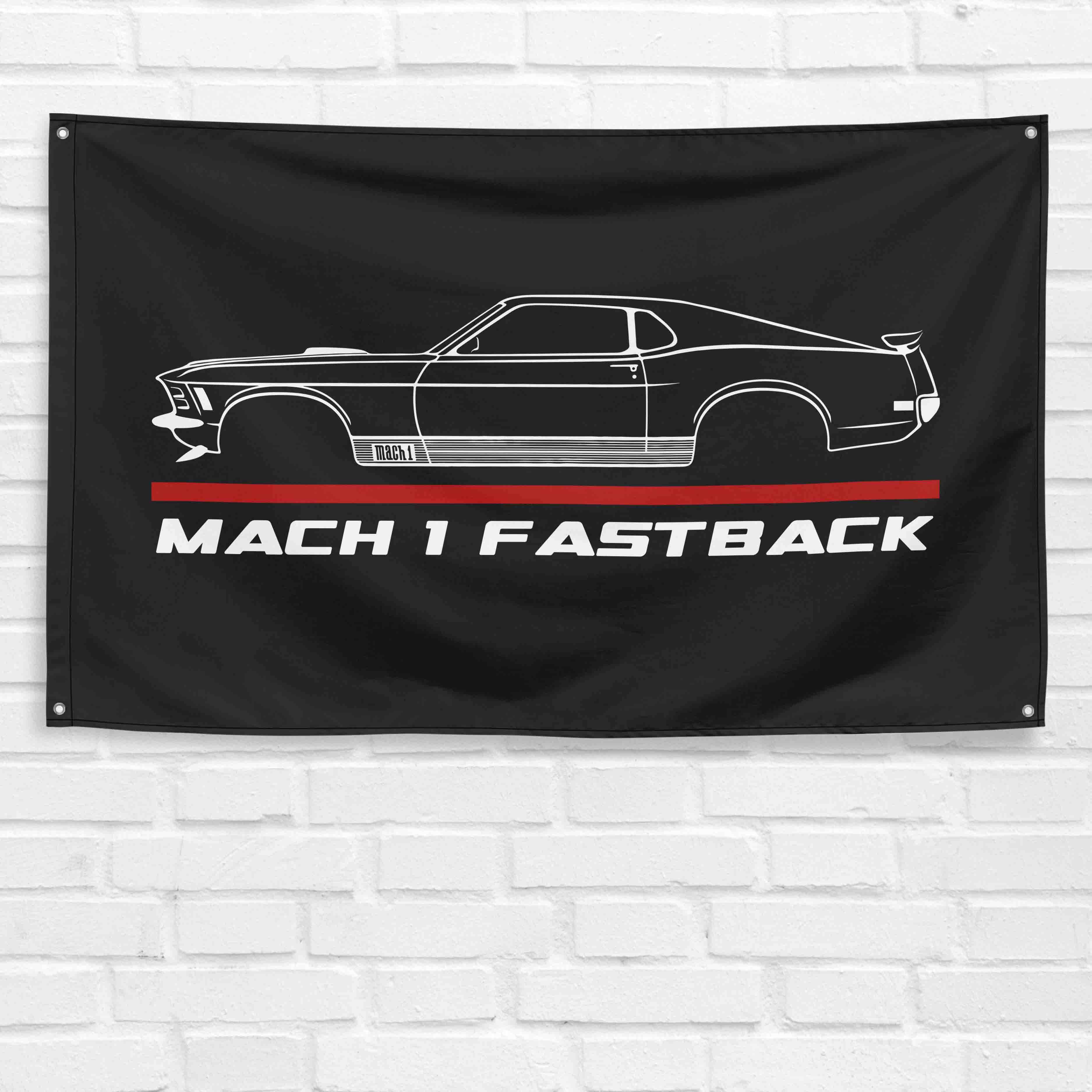Mustang Mach 1 Fastback 1970 3x5 ft Flag Garage Wall Decor Birthday Gift Banner