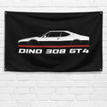 Dino 308 GT4 1973-1980 3x5 ft Flag Garage Wall Decor Birthday Gift Banner