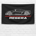 Regera Supercar 3x5 ft Flag Garage Wall Decor Birthday Gift Banner