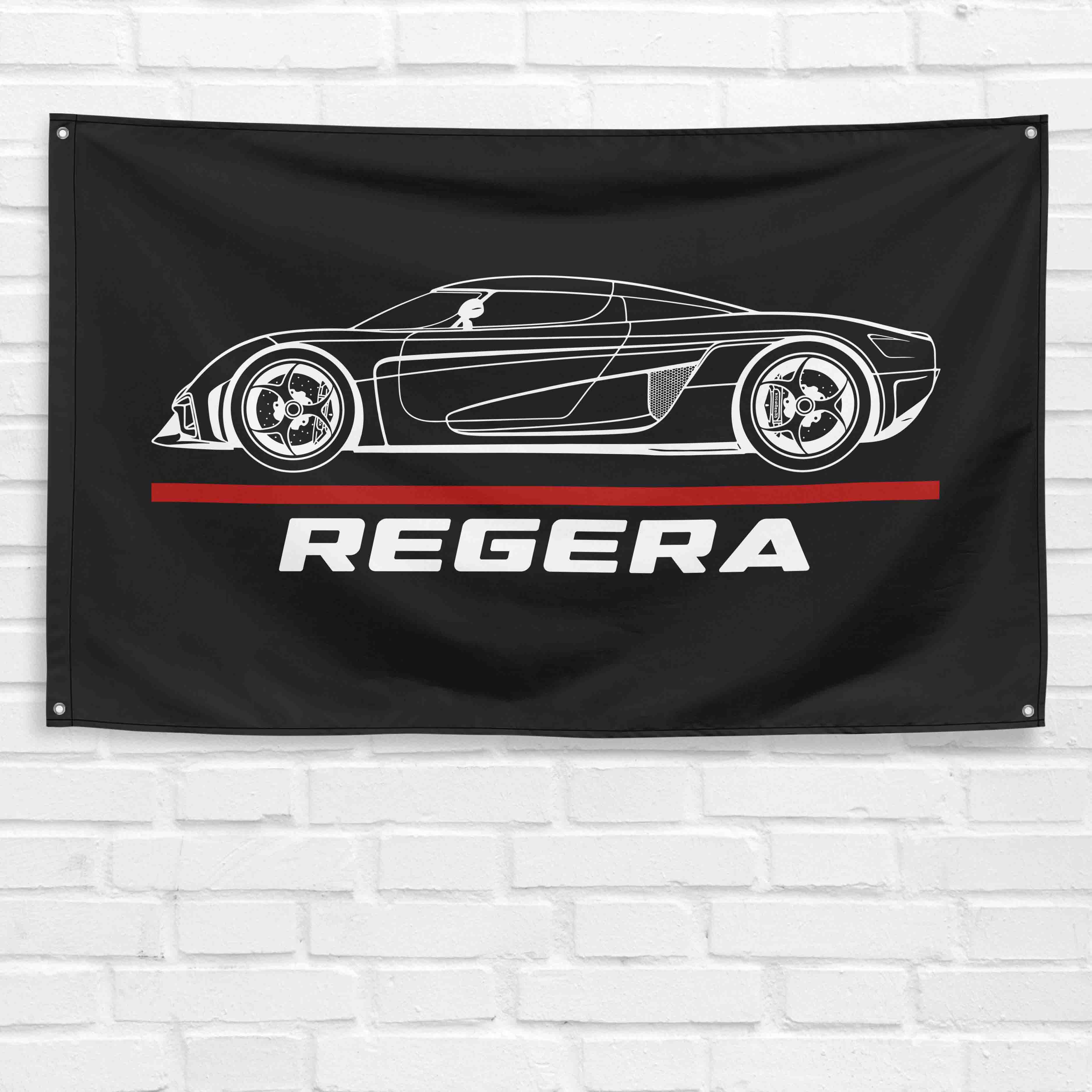Regera Supercar 3x5 ft Flag Garage Wall Decor Birthday Gift Banner