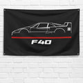 F40 Supercar 1987 3x5 ft Flag Garage Wall Decor Birthday Gift Banner