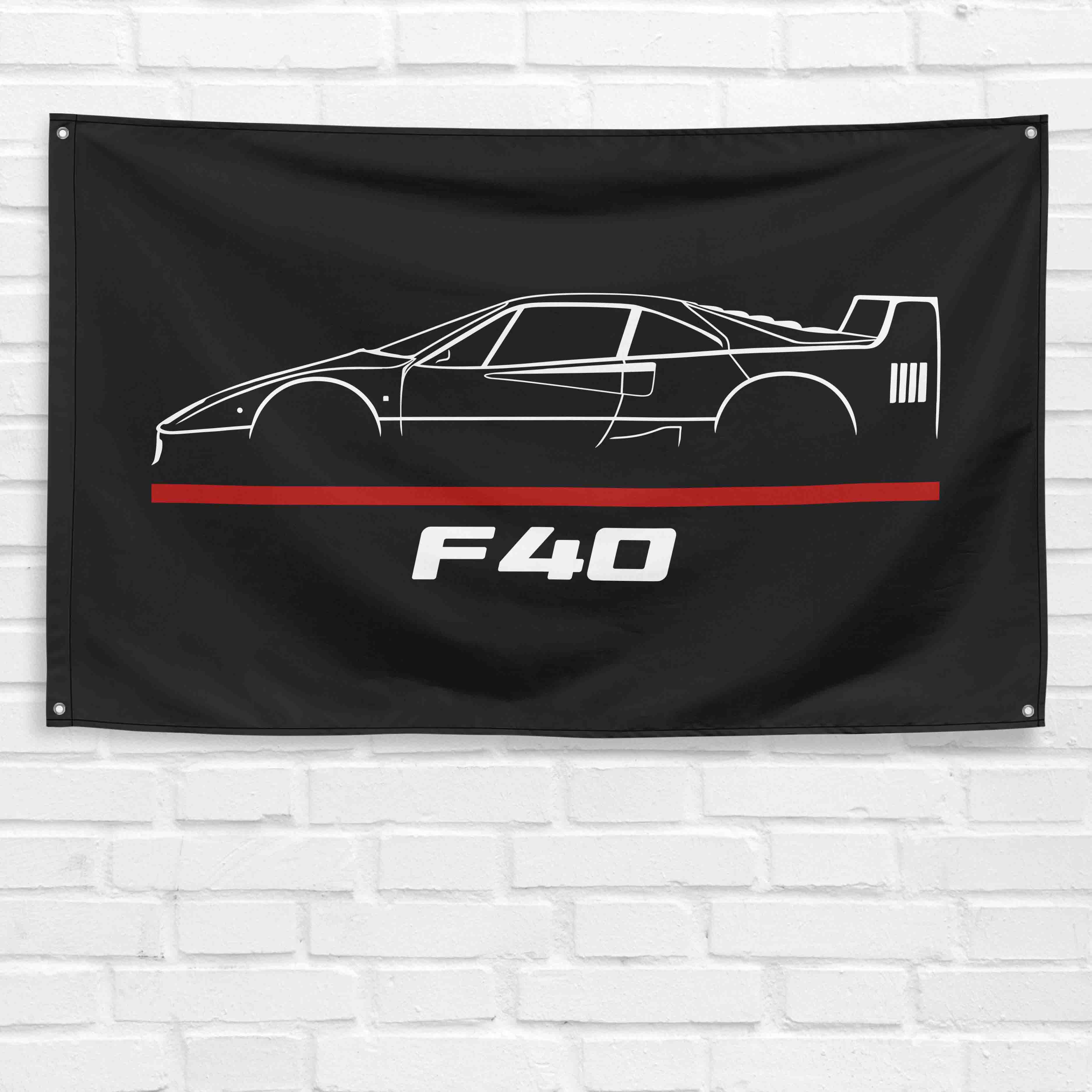 F40 Supercar 1987 3x5 ft Flag Garage Wall Decor Birthday Gift Banner