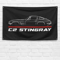 Corvette C2 Stingray 1963 3x5 ft Flag Garage Wall Decor Birthday Gift Banner