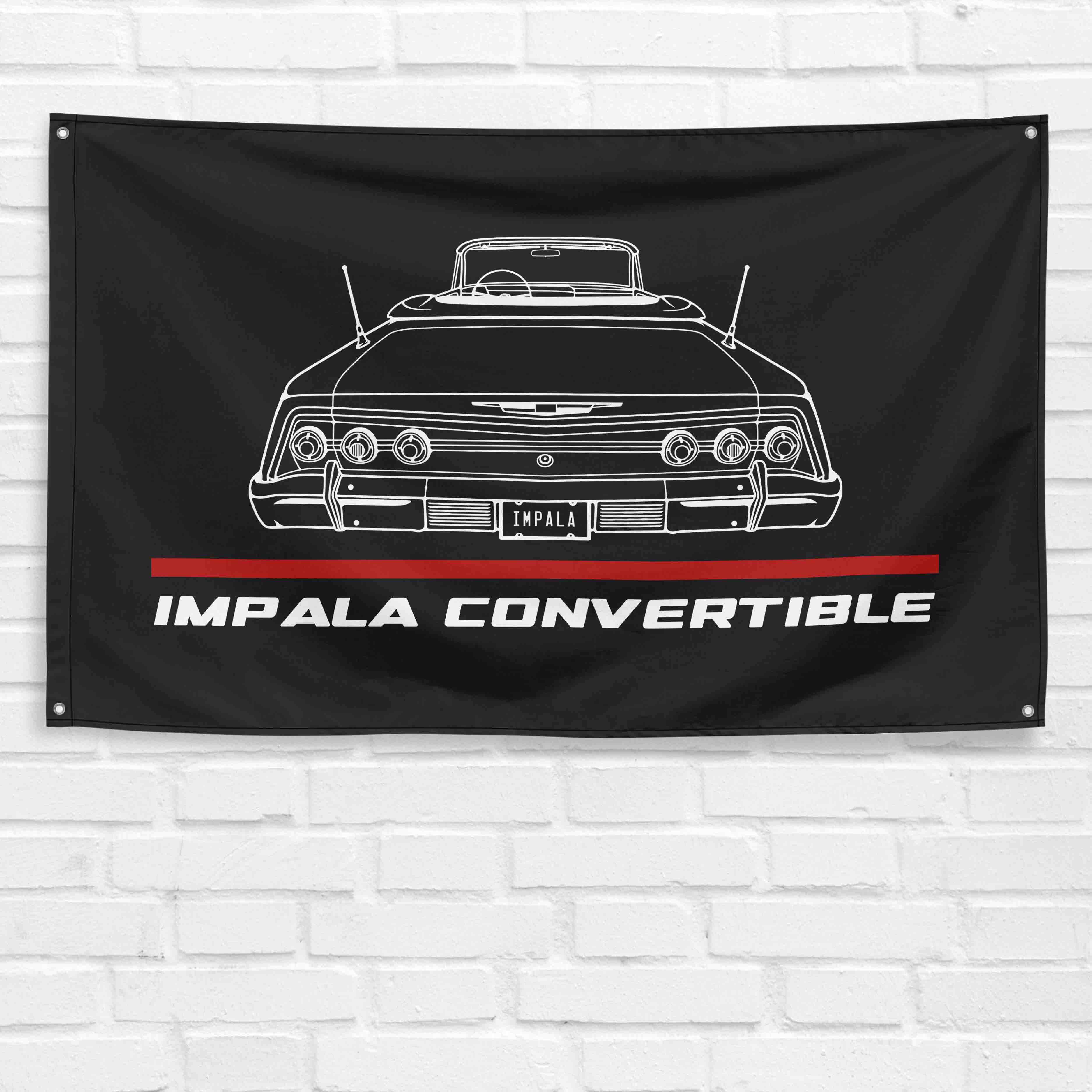 Impala Convertible 1962 3x5 ft Flag Garage Wall Decor Birthday Gift Banner