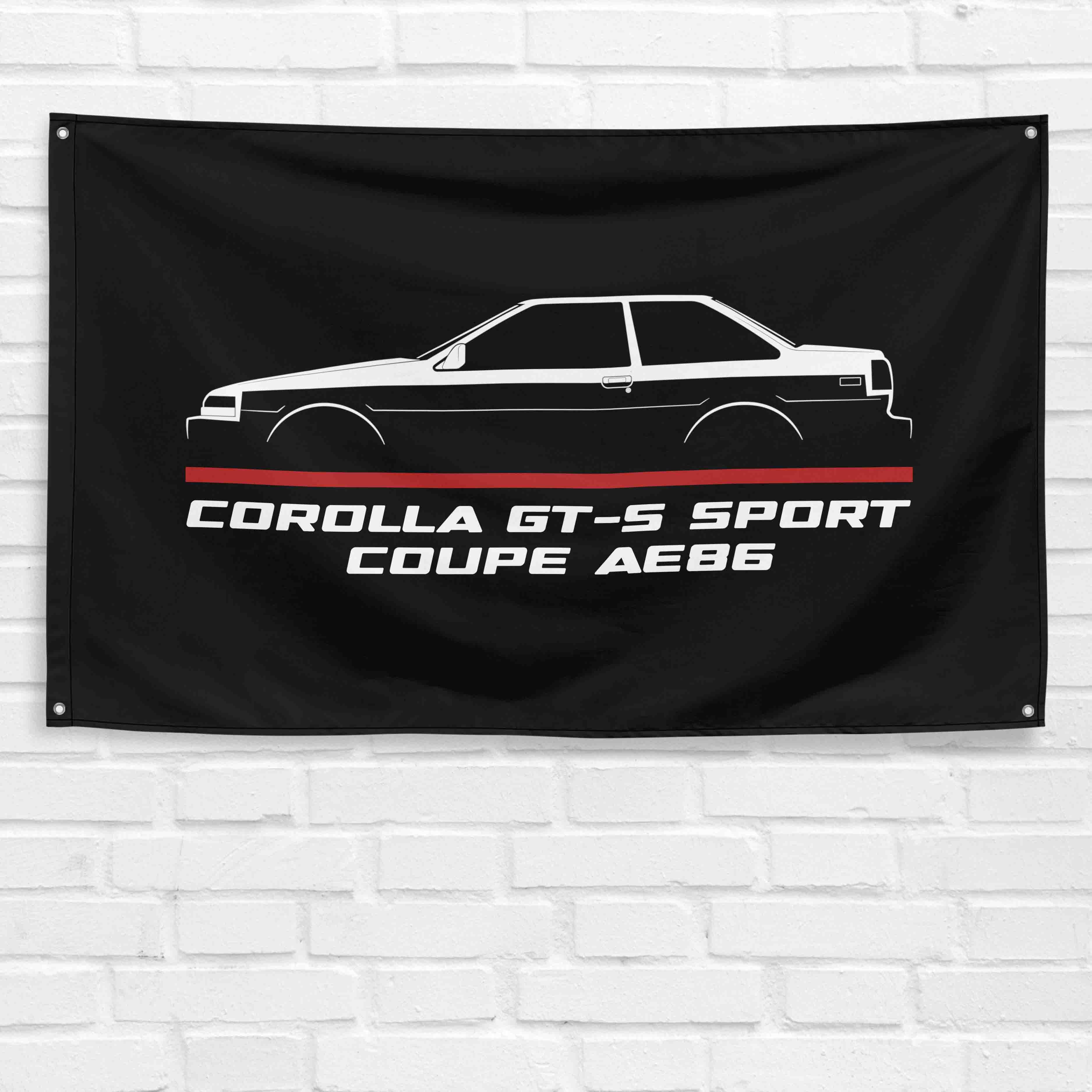 Corolla GT-S Sport Coupe AE86 1983-1986 3x5 ft Flag Garage Wall Decor Banner