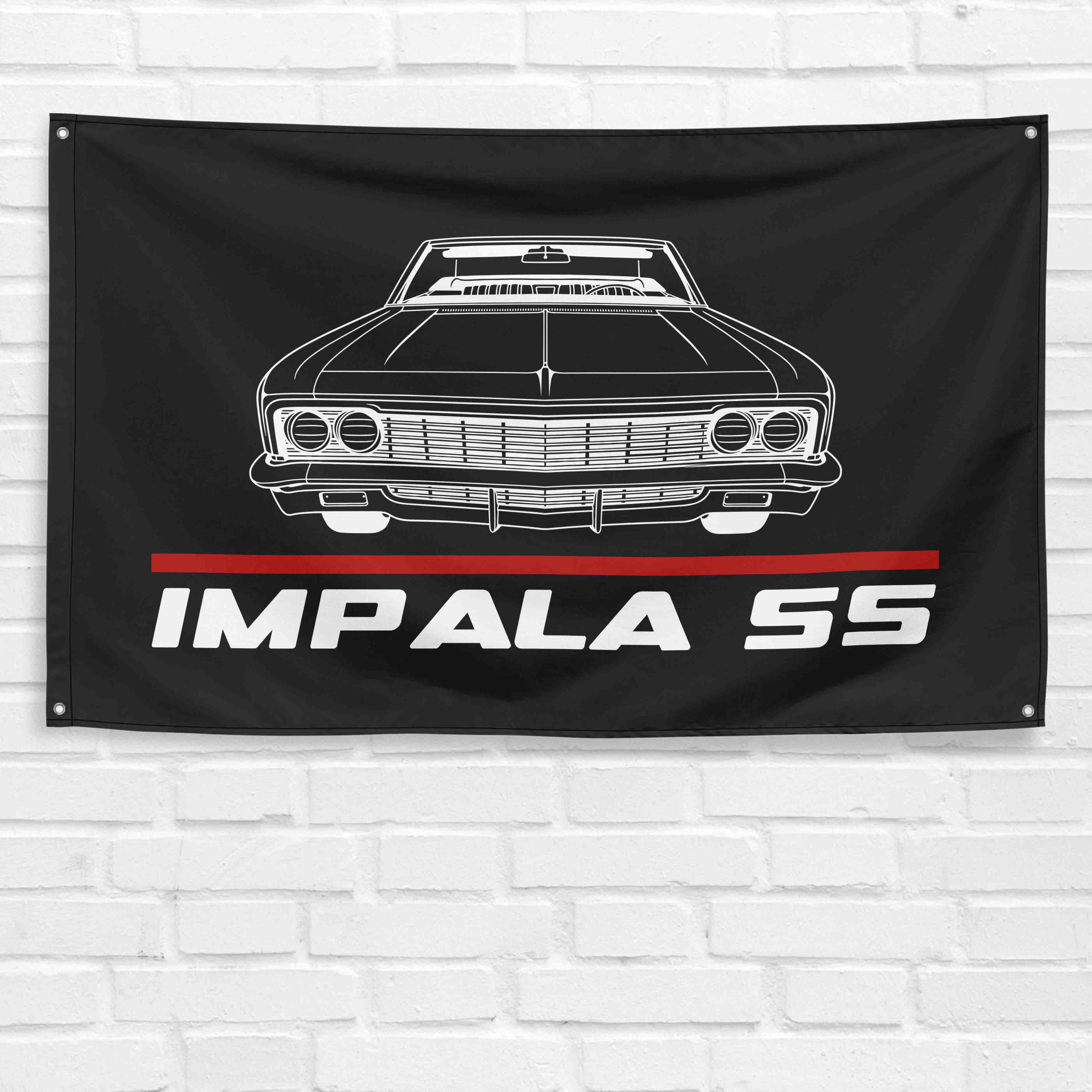 Impala SS Convertible 1966 3x5 ft Flag Garage Wall Decor Birthday Gift Banner