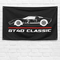 GT40 Classic Race 3x5 ft Flag Garage Wall Decor Birthday Gift Banner