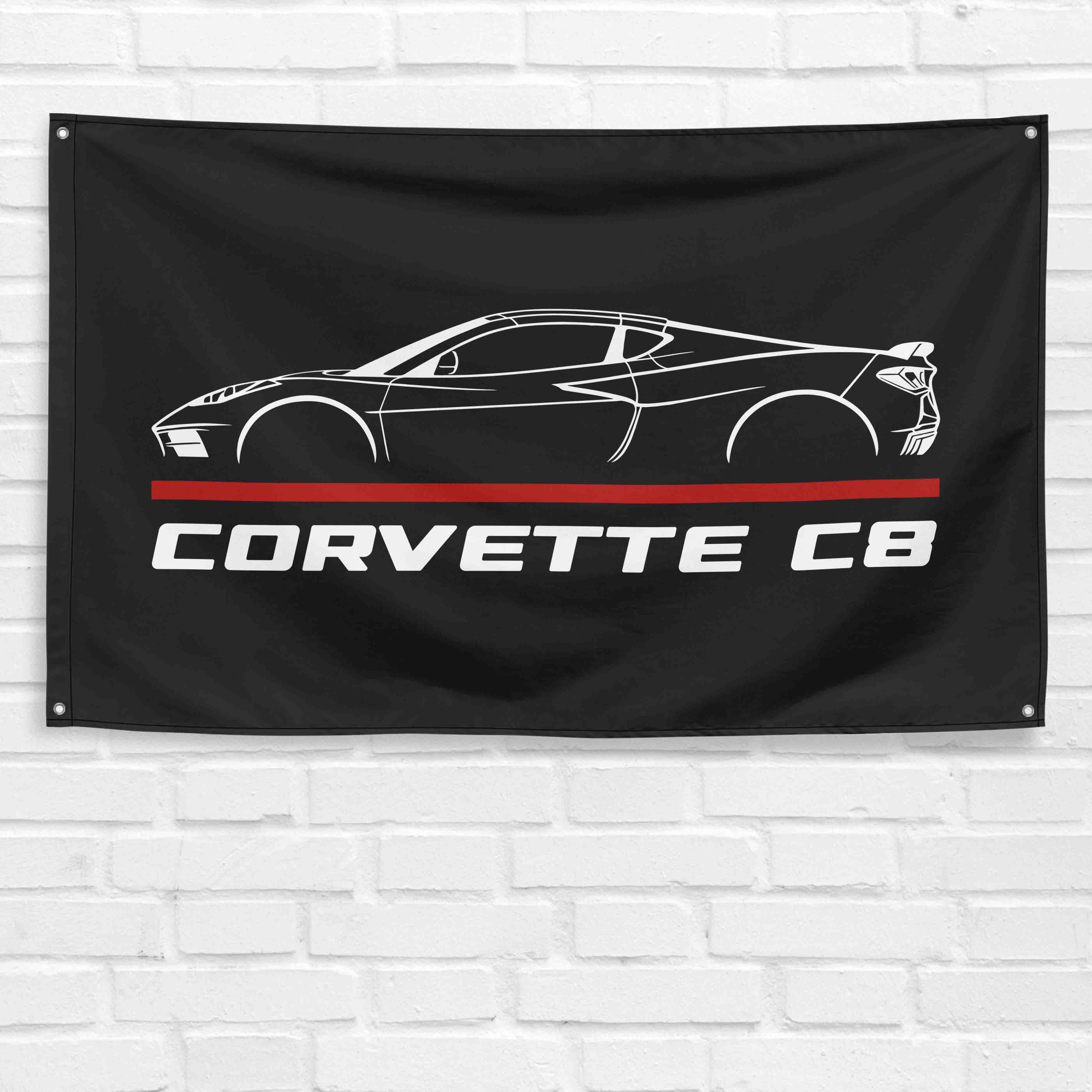Corvette C8 3x5 ft Flag Garage Wall Decor Birthday Gift Banner