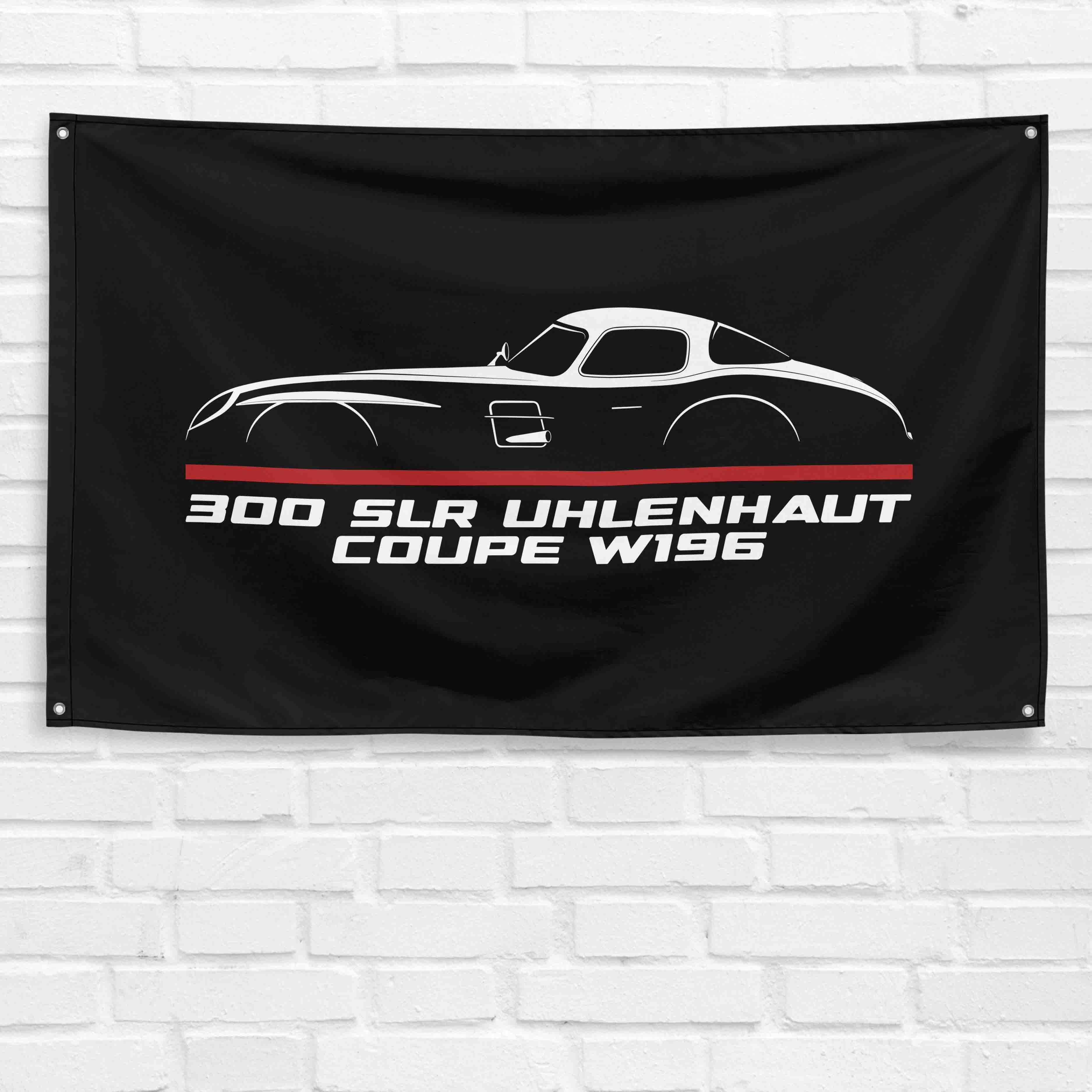 300 SLR Uhlenhaut Coupe W196 1954-1955 3x5 ft Flag Garage Wall Decor Banner