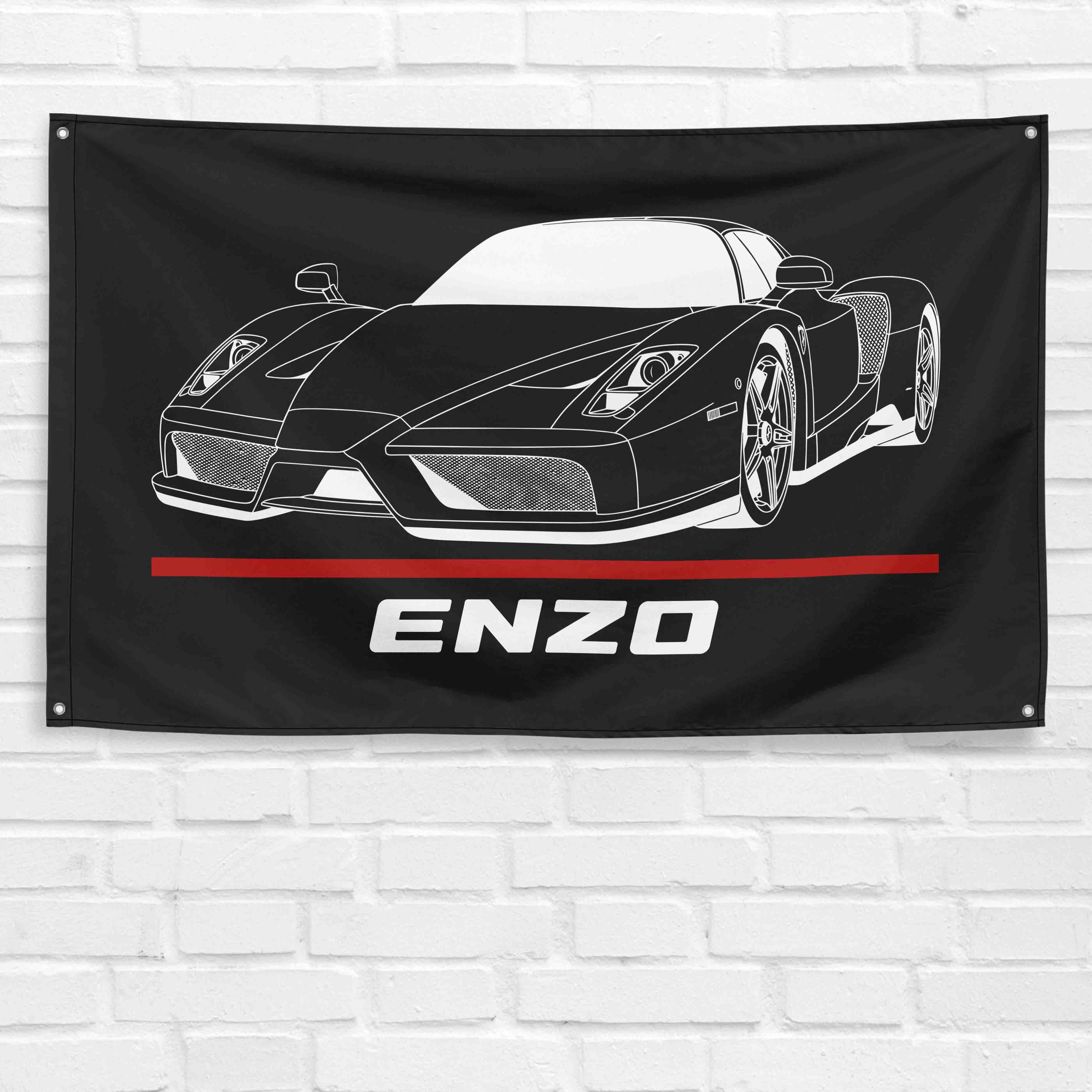 Enzo Supercar 3x5 ft Flag Garage Wall Decor Birthday Gift Banner