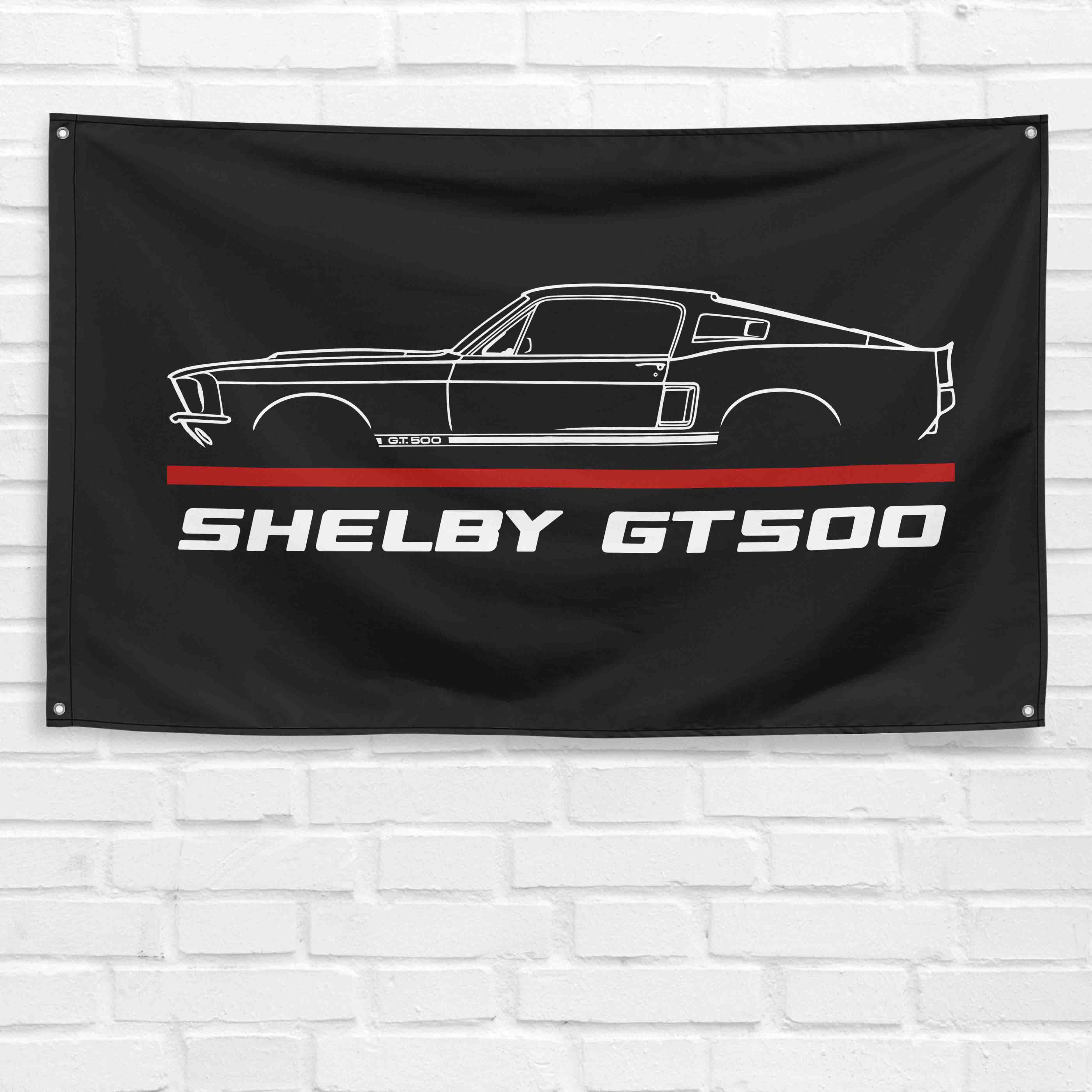 Mustang Shelby GT500 Fastback 1967 3x5 ft Flag Garage Wall Decor Banner