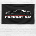 Mustang Foxbody 5.0 Cowl 3x5 ft Flag Garage Wall Decor Birthday Gift Banner