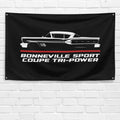 Bonneville Sport Coupe Tri-Power 1958 3x5 ft Flag Garage Wall Decor Banner