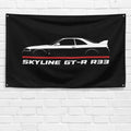Skyline GT-R R33 1993-1998 3x5 ft Flag Garage Wall Decor Birthday Gift Banner
