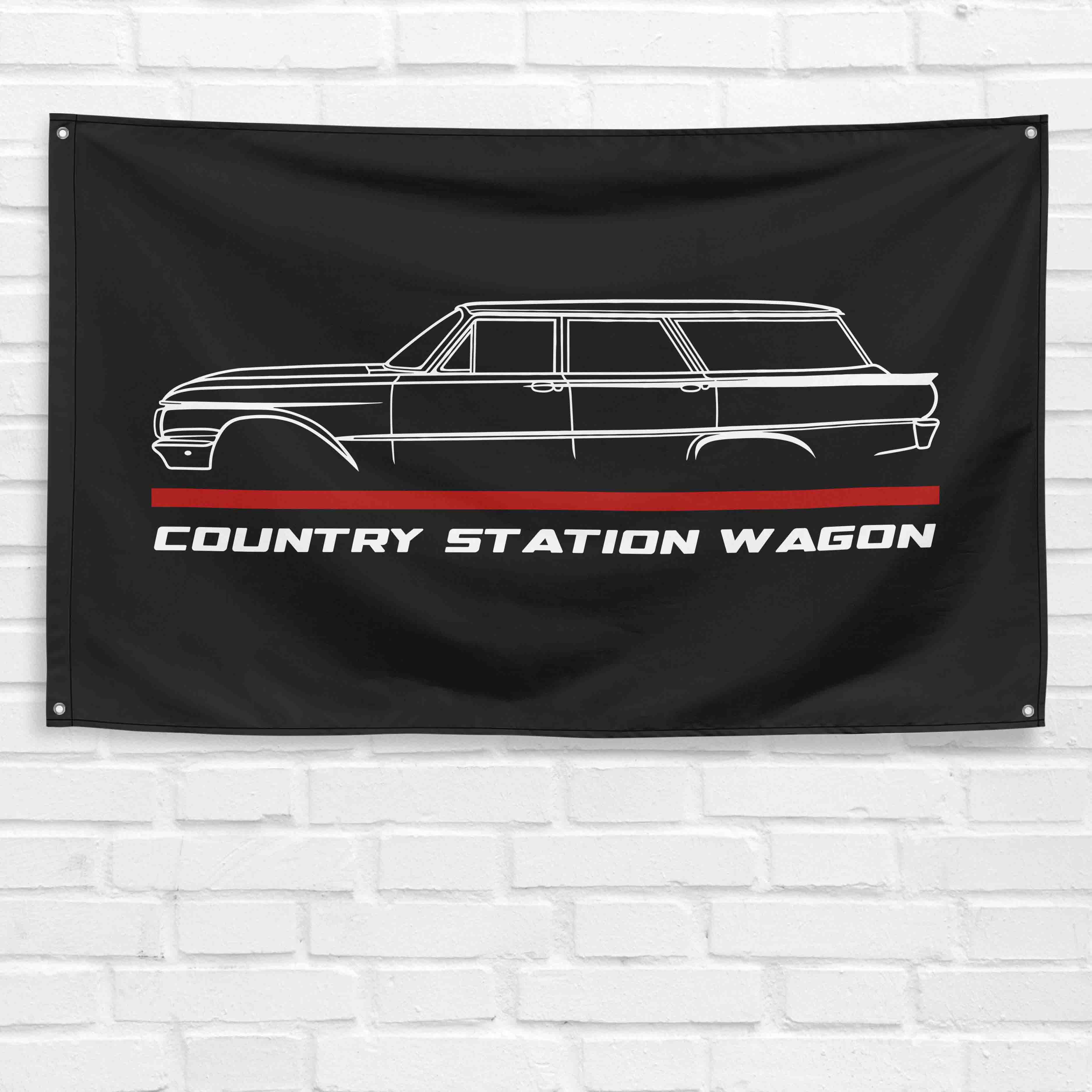 Country Station Wagon 1961 3x5 ft Flag Garage Wall Decor Birthday Gift Banner