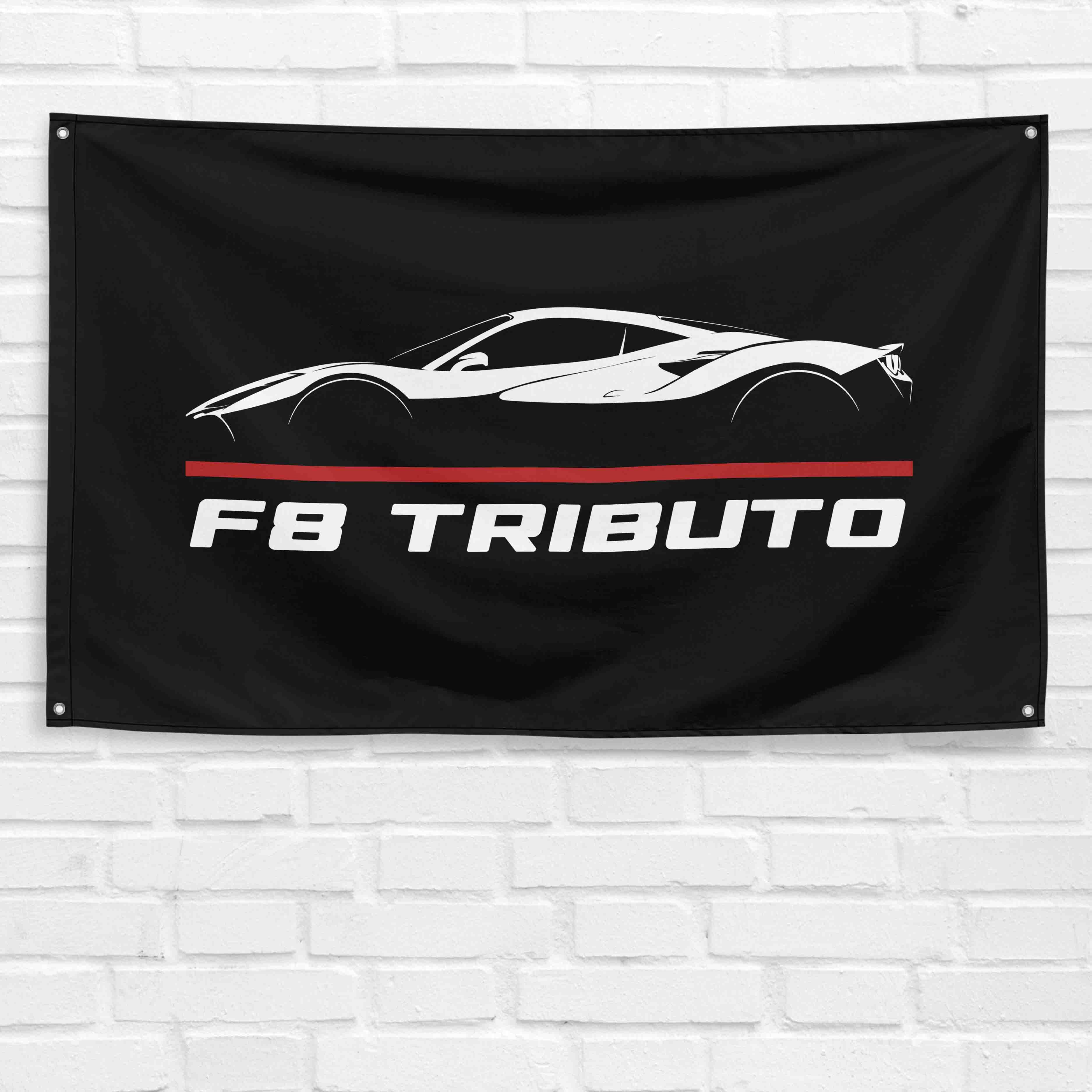 Ferrari F8 Tributo 2019-2022 3x5 ft Flag Garage Wall Decor Birthday Gift Banner